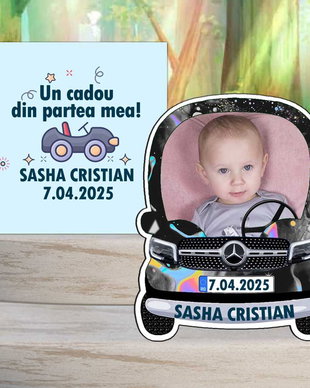 Marturii botez baiat, magneti masinuta Mercedes