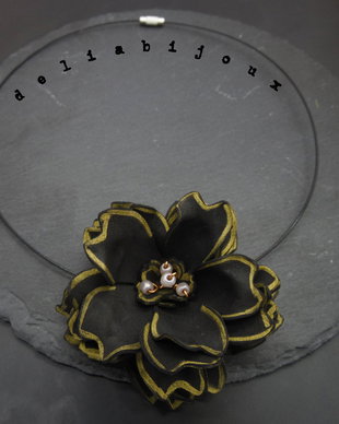 Colier handmade statement unicat -floral - foamiran (cod967)