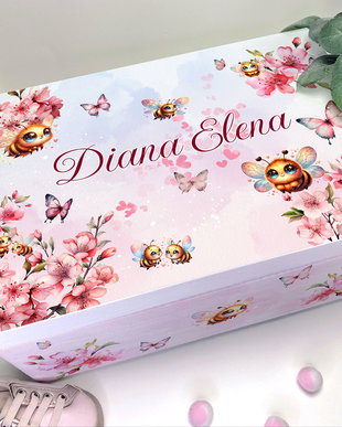 Cutie Amintiri Personalizată - Spring Bees & Butterflies