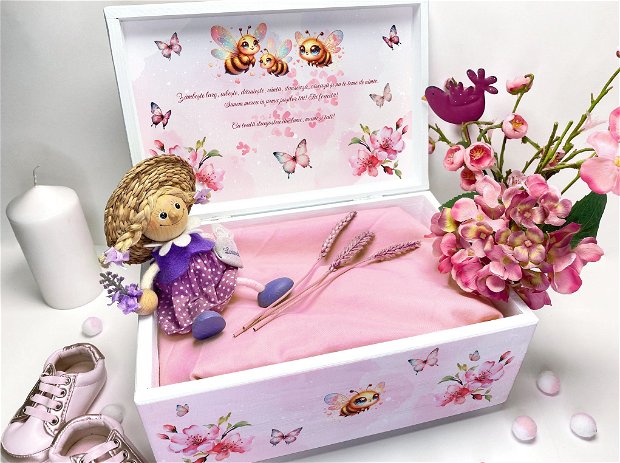 Cutie Amintiri Personalizată - Spring Bees & Butterflies