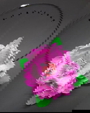 Colier handmade statement unicat -floral - foamiran (cod961)