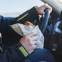 Șervețel textil - ambalaj reutilizabil ecologic cu arici pentru sandwich, gustări, alimente - CIRCLES