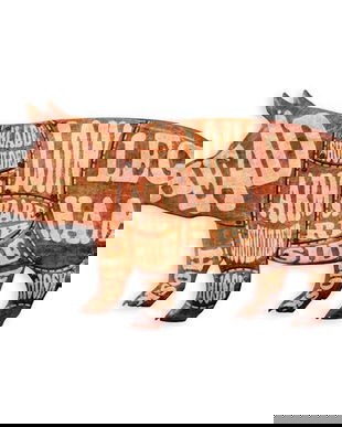 Decoratiune metalica cu un porc