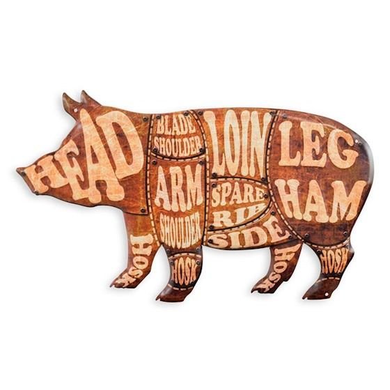 Decoratiune metalica cu un porc
