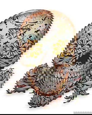 Craniu pentru Ziua Mortilor-decoratiune metalica