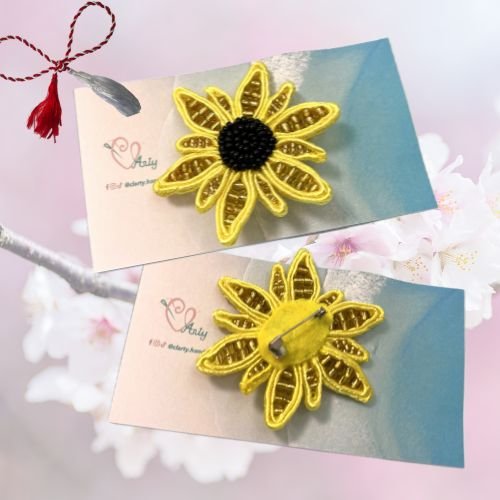Brosă Soutache Floare Soarelui - eleganță și bucurie într-un singur detaliu