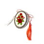 Brosa cu broderie manuala - ramura cu flori