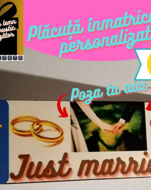 Plăcuță înmatriculare personalizată-mașina mirilor