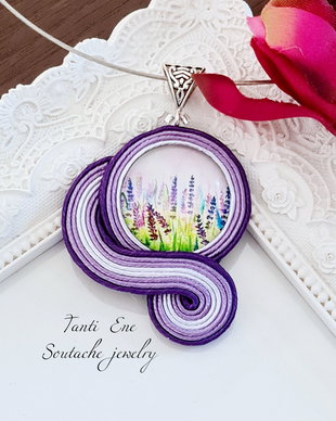 Pandantiv soutache mov-lila