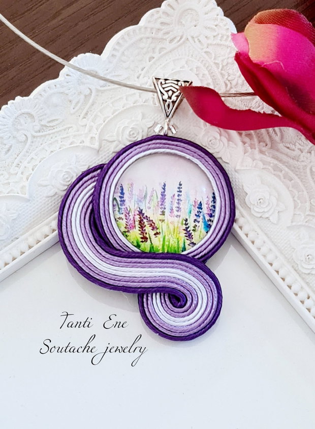Pandantiv soutache mov-lila