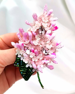 Rezervat Broșă - Floare Liliac ROZ