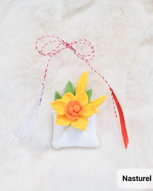 Brosa martisor: Plic cu narcise