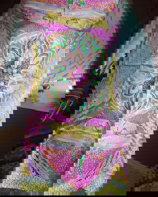 MINUNATA ESARFA CODELLO CULORI SOLARE MATASE NATURALA 88/88 CM