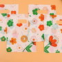 Punga de plastic pentru cadou, model flori