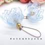 Cercei statement handmade unicat - PET-uri (plastic) reciclate - flori (cod969)