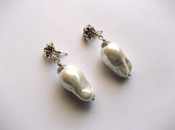 cercei cu perle de Mallorca in stil baroc 45082