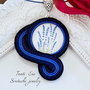 Pandantiv soutache bleumarin cu levănțică