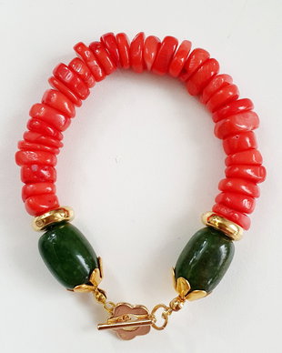 Bratara coral jad