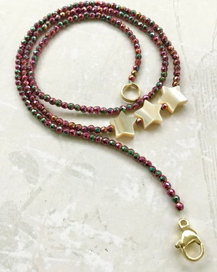 Colier CHOKER hematit multicolor & aurit