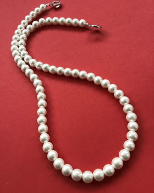 Colier CHOKER perle de Mallorca albe