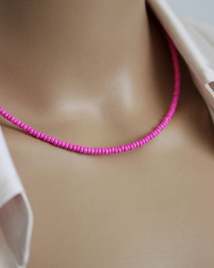 Choker finut roz neon