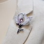 brosa brodata handmade magnolie atelier maiastra cristale Austria