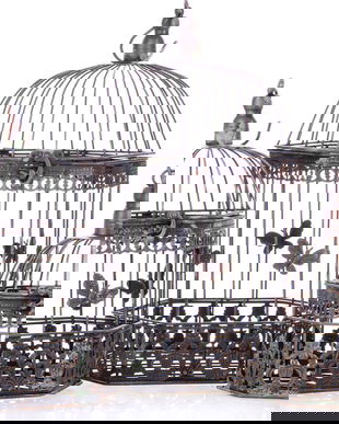 Set trei colivii din fier forjat antik brown