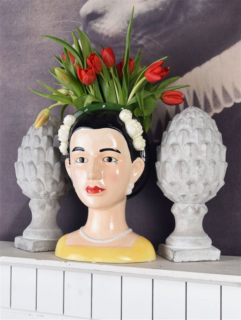 Bust Frida Kahlo-vaza din portelan