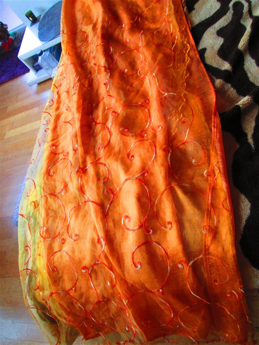 perdea draperie 2 in 1 portocalie 130/215cm