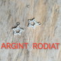 Charm steluta cu zirconii, argint rodiat