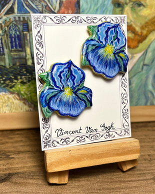 Cercei pictati inspirati dupa Van Gogh