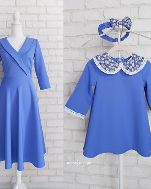 Rochii Mama Fiica Bleu Serenity