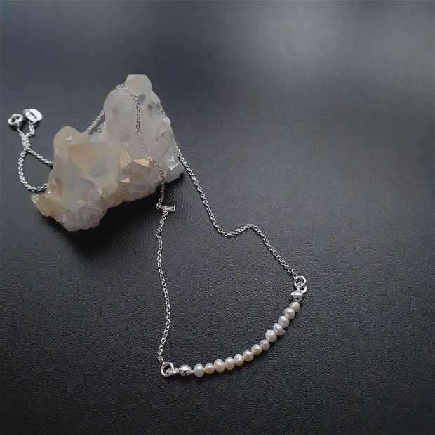 Lantisor argint cu perle naturale | Whispering Pearls |