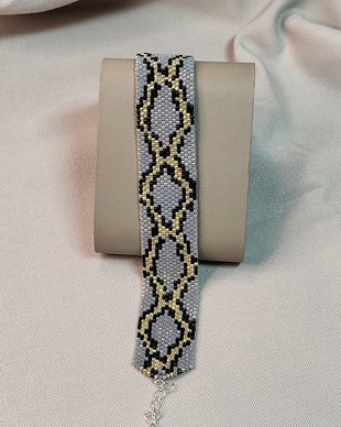 Bratara margele Miyuki delica "Sarpe gri"