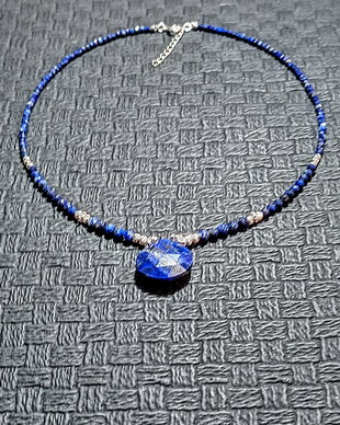 Colier argint lapis lazuli brioleta minimalist boho chic trendy cadou - Transport gratuit