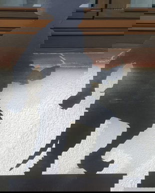 PERSONAJ DIN METAL VOPSIT ANII 63 FRANTA 75 CM