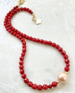 Colier CHOKER Coral rosu MARTISOR