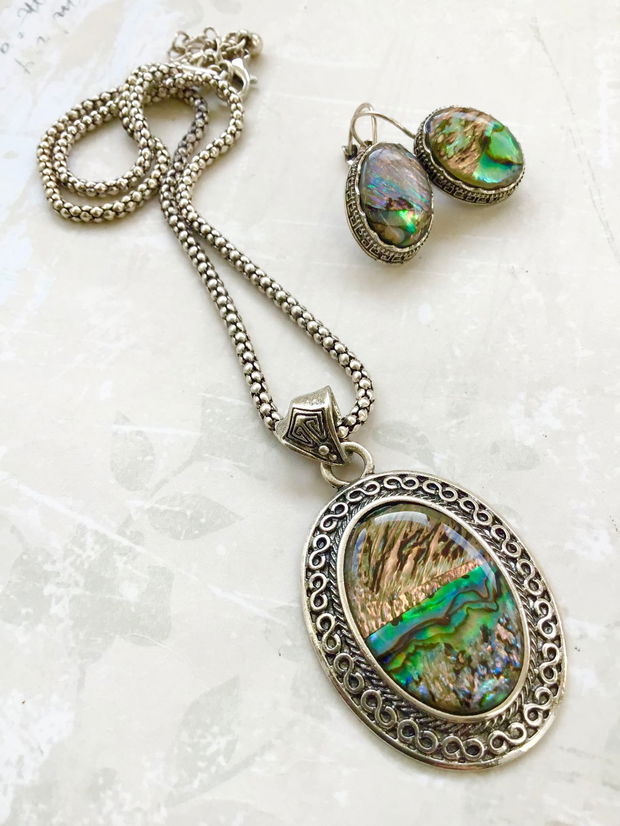 Set vintage Paua Shell