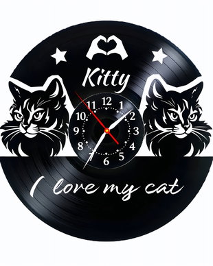 I LOVE MY CAT- ceas de perete (personalizabil)