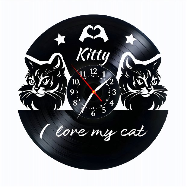 I LOVE MY CAT- ceas de perete (personalizabil)