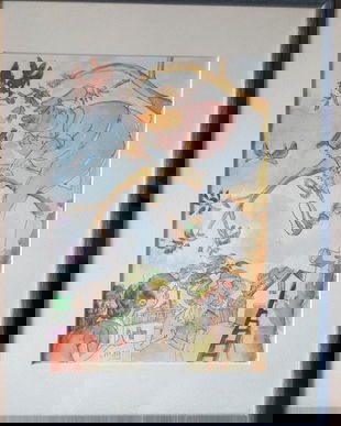 ACUARELA CARICATURA SEMNATA MAY -CARICATURIST CELEBRU