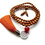 Colier Mala 108+1*Lemn+Carneol*Fecioara
