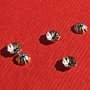 (2 bucati) Capacel ornamental din argint .925 placat cu rodiu aprox 1.5x4 mm