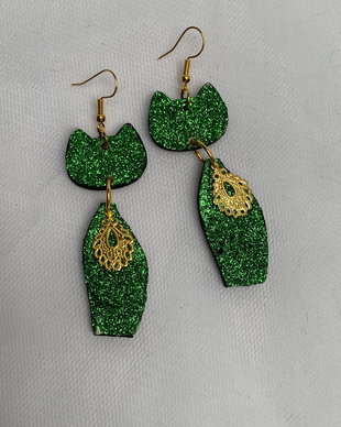 Cerce ihandmade din  lemn - pisică