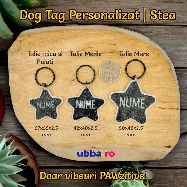 Dog Tag Personalizat - Medalion cosmic in forma de Stea