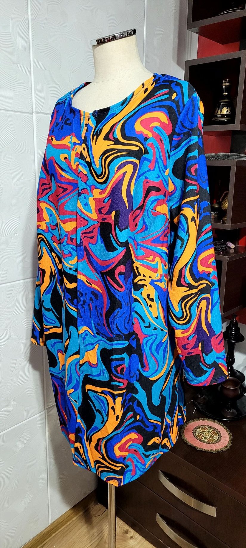Cardigan din jerse model abstract