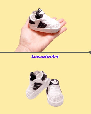 Botosei pentru bebelusi 0-6 luni imitatie Adidas.  Incaltaminte nou-nascut handmade. LA COMANDA