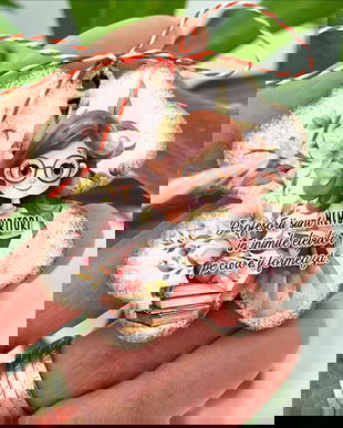 Martisoare personalizate trifoi cu mesaj pentru femei