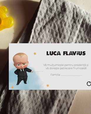 Plic dar botez cu Baby Boss. Plic dar botez băiat