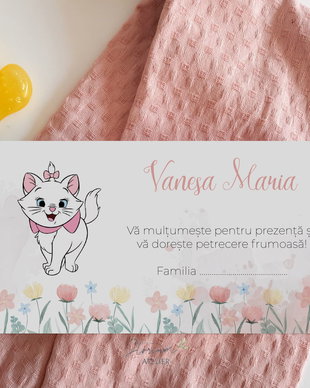 Plic dar botez Pisica Marie. Plic dar botez fetiță